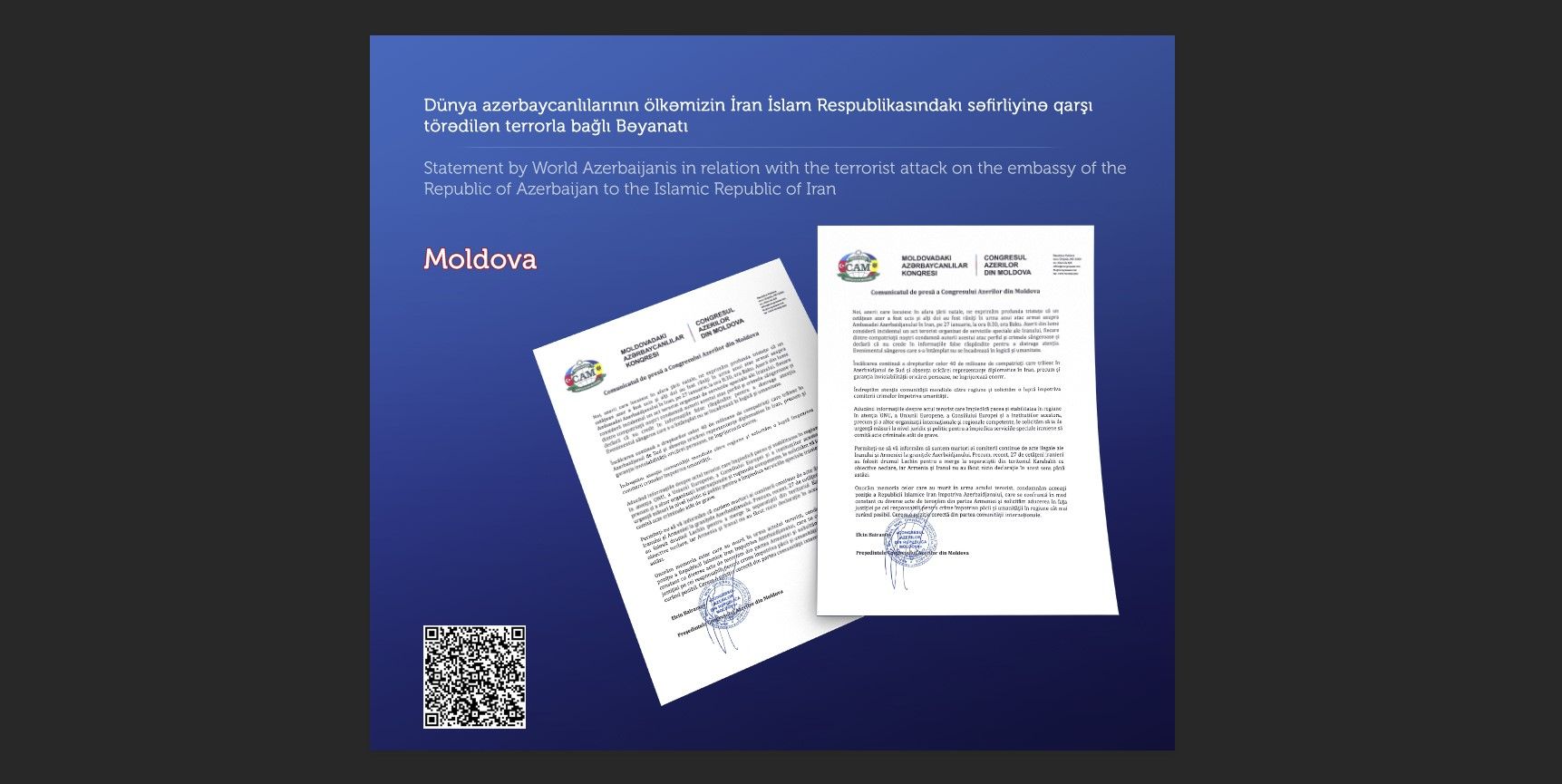 Moldova Azərbaycanlıları Konqresi bəyanat yaydı