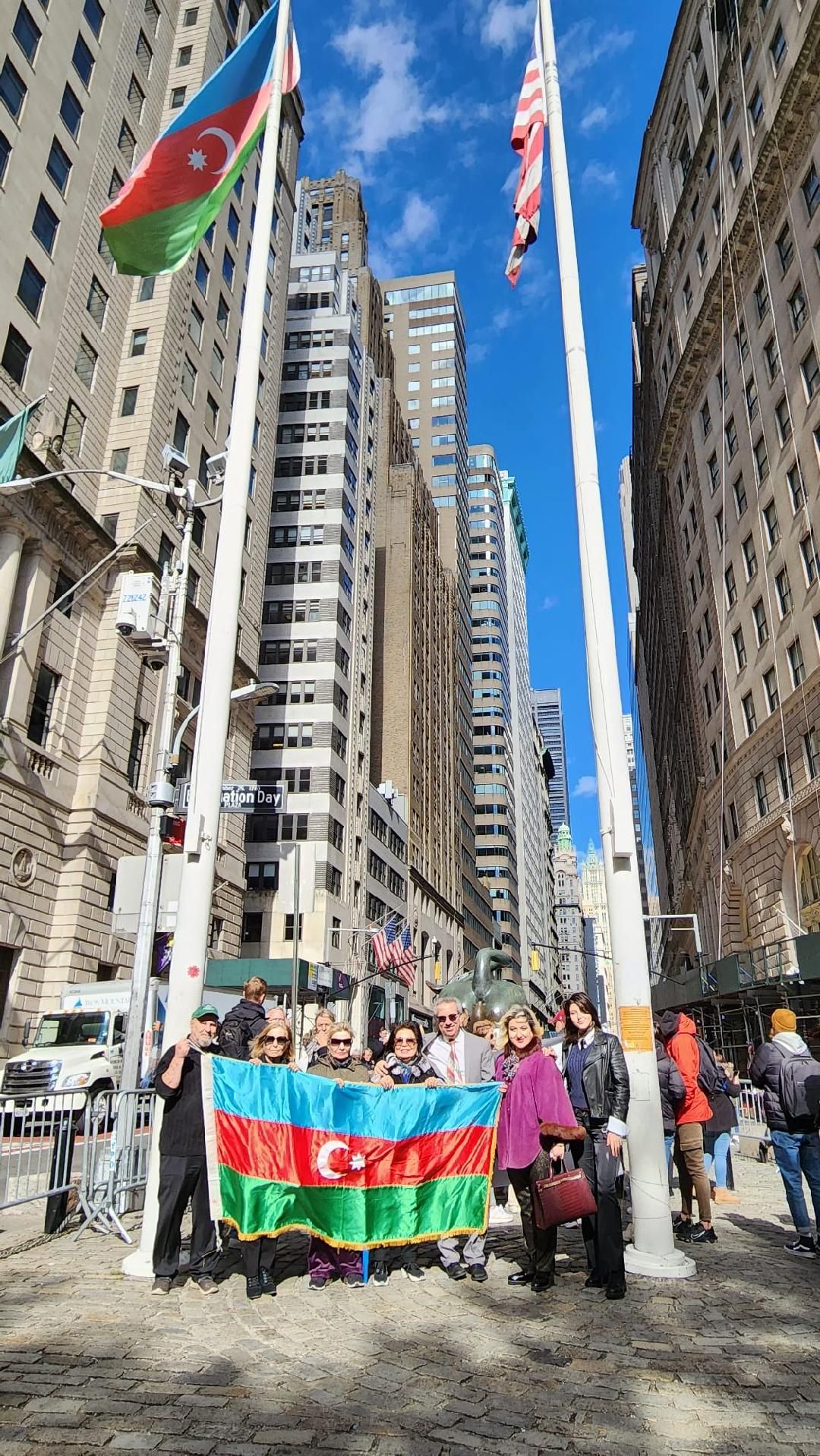 The state flag of Azerbaijan was raised in New York