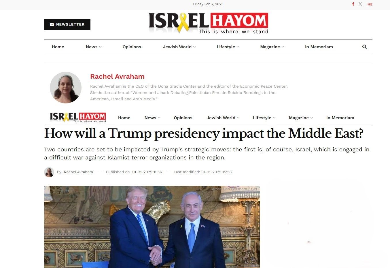 “Israel Hayom”: Tramp Azərbaycanı Cənubi Qafqazda sabitliyin açarı hesab edir