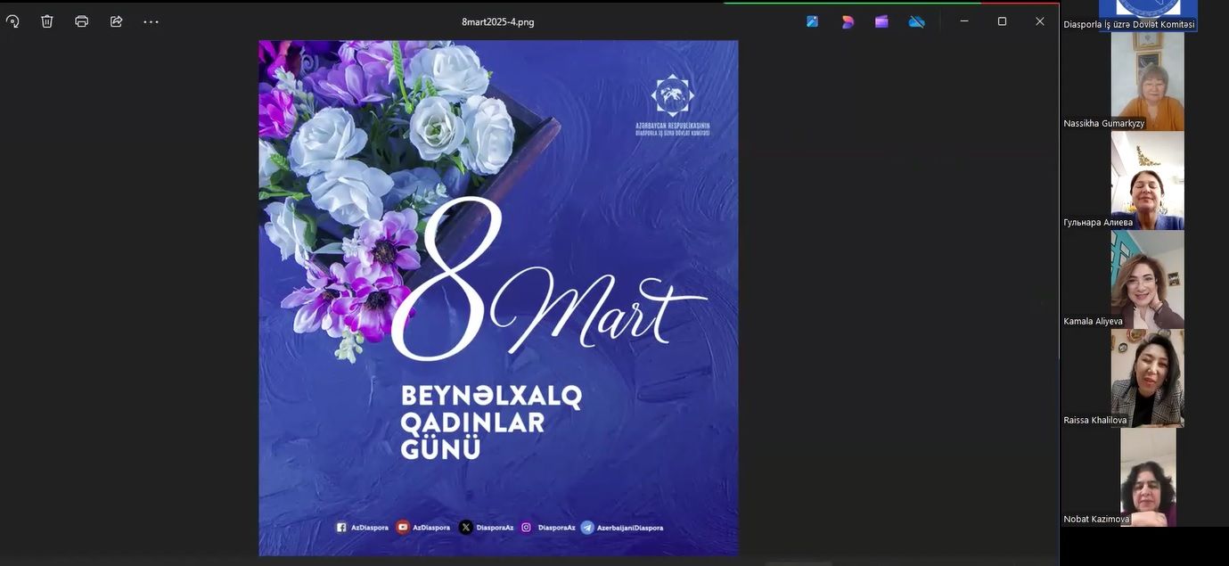 8 Mart – Beynəlxalq Qadınlar Günü münasibətilə videokonfrans görüş keçirilib