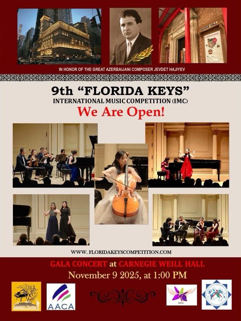 ABŞ-də Üzeyir Hacıbəylinin 140 illik yubileyinə həsr edilən IX “Florida Keys” Beynəlxalq Musiqi Müsabiqəsi
