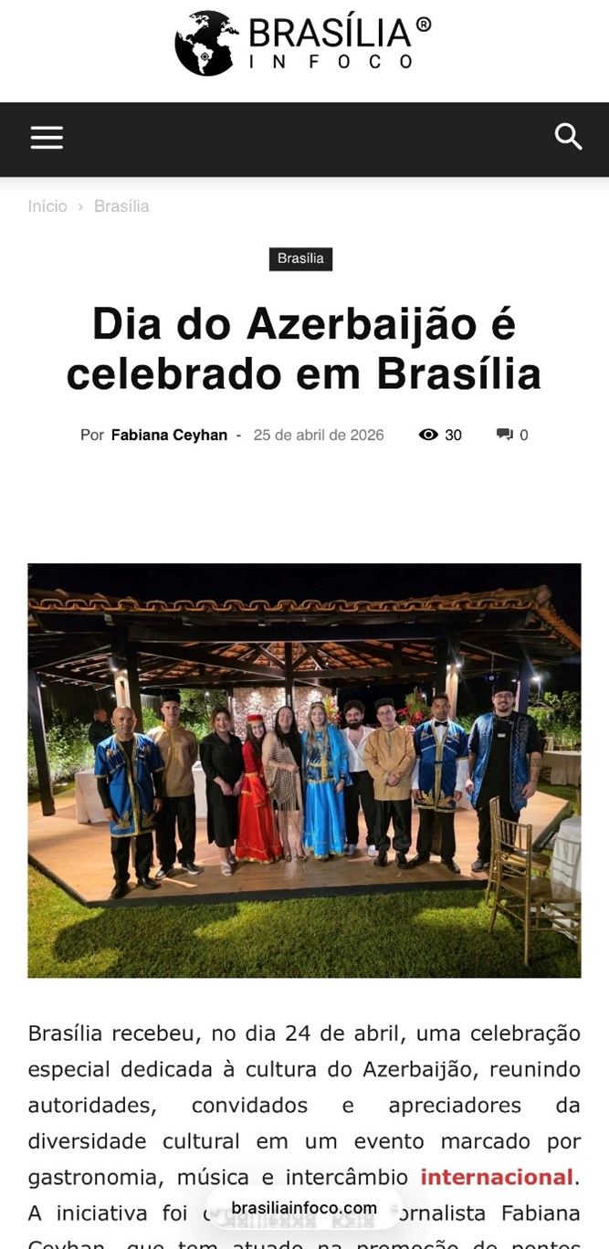 “Azərbaycan Mədəniyyət Günü” Braziliya mətbuatında