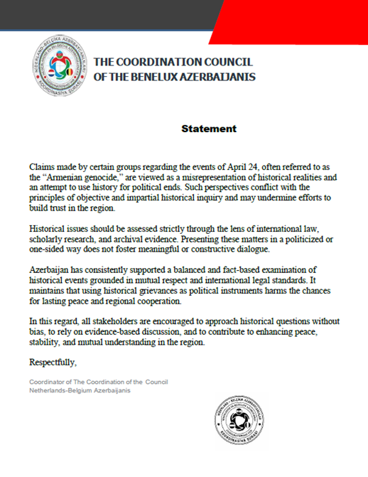 Benilüks azərbaycanlılarından sülhə kölgə salan qətnamələrə etiraz