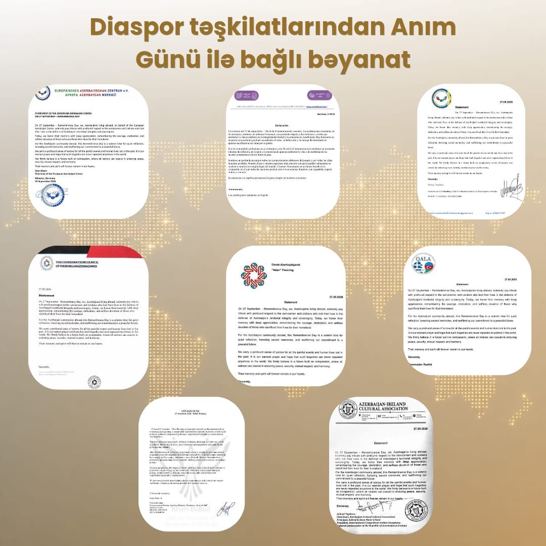 Diaspor təşkilatlarından Anım Günü ilə bağlı bəyanat